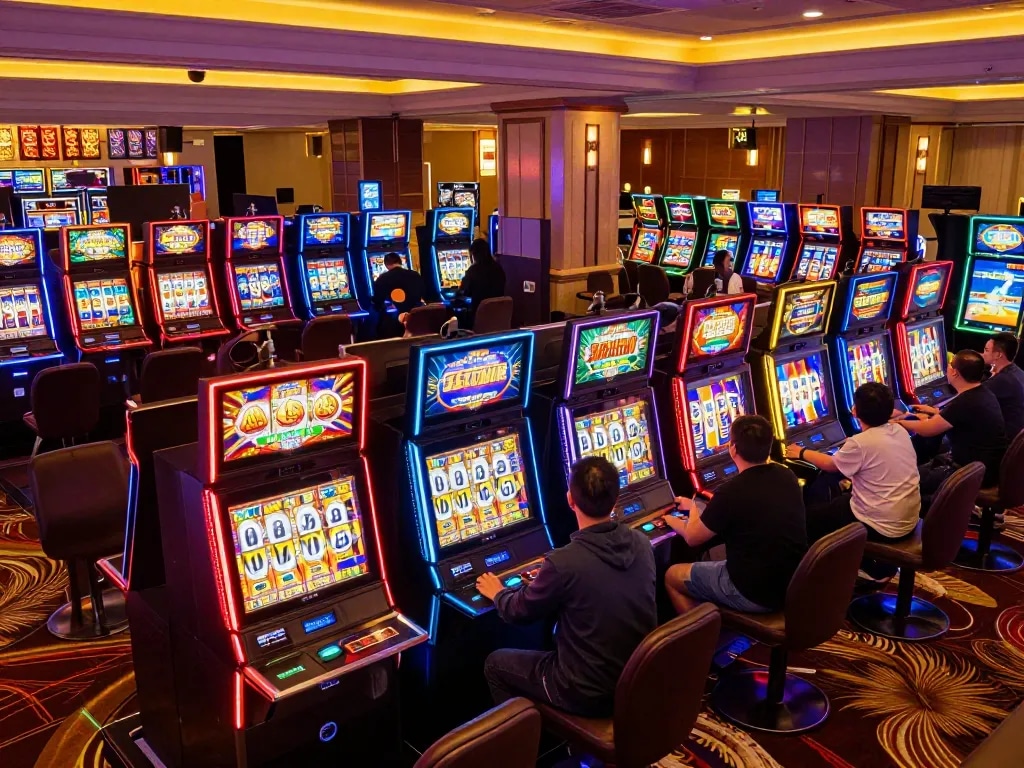 Experience the thrill of playing vibrant slot machines at 789win casino.