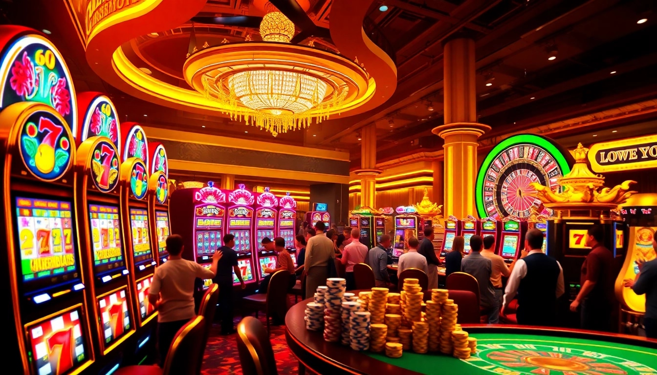 Engaging players enjoying the slot777 experience in a luxurious casino environment.