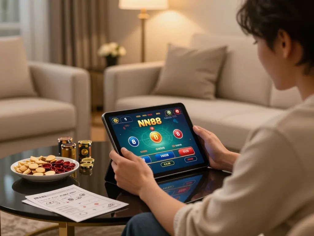 Experience thrill playing online slots at NN88 on your tablet in a cozy home atmosphere.
