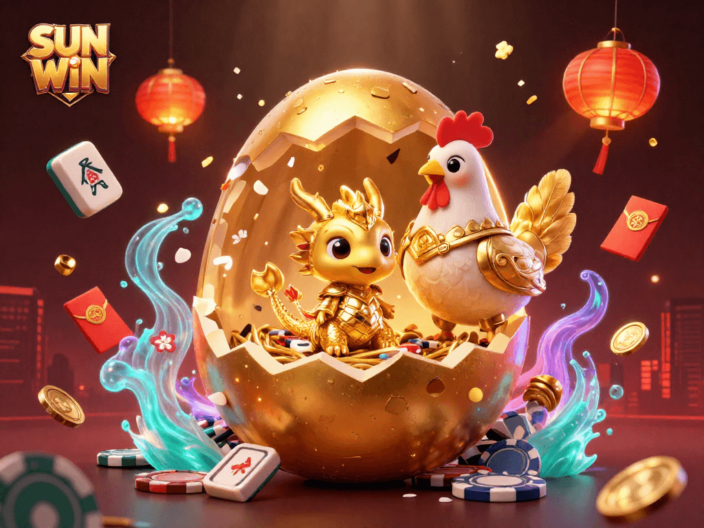 Catch golden opportunities with SUN WIN in this vibrant, dynamic casino illustration