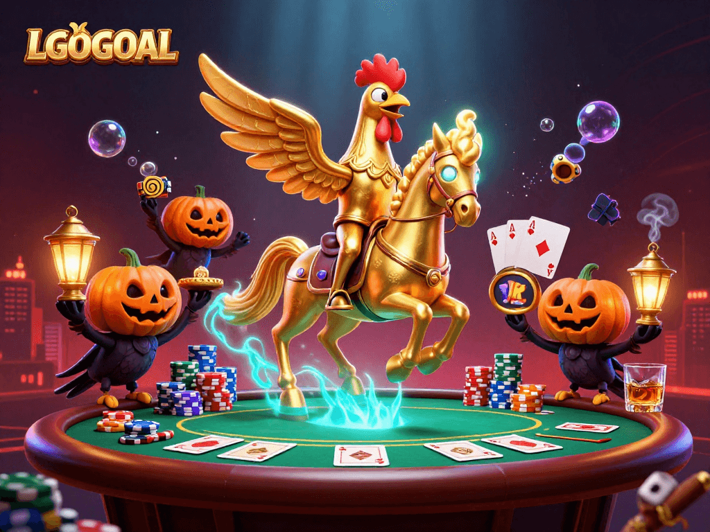 Join the vibrant world of LGOGOAL with animated characters and casino themes highlighting fun gaming excitement.