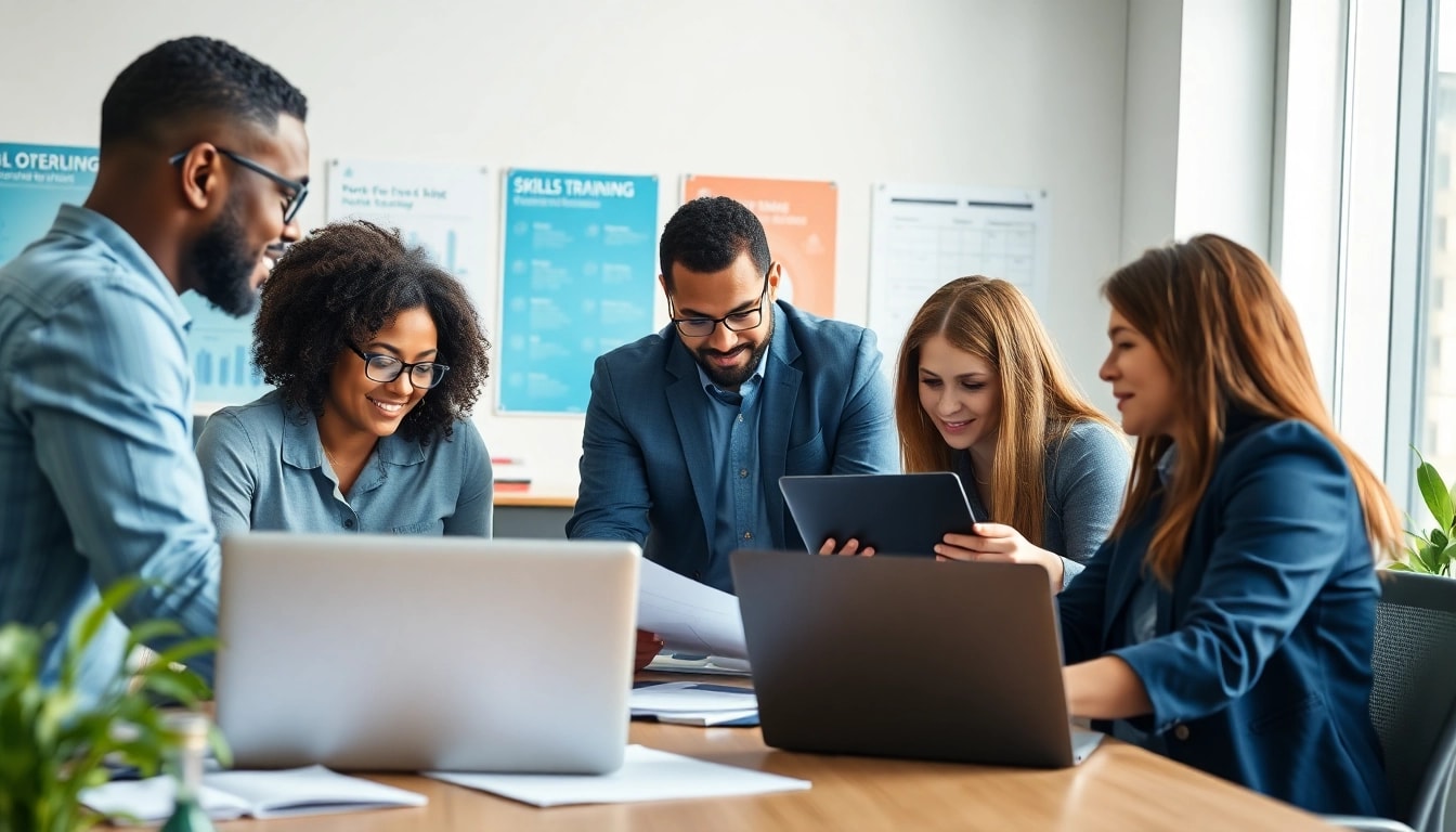 Enhancing workforce development through collaboration in a modern office environment.