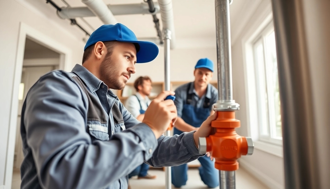 Skilled technicians providing whole house repiping services Tampa in a modern home environment.