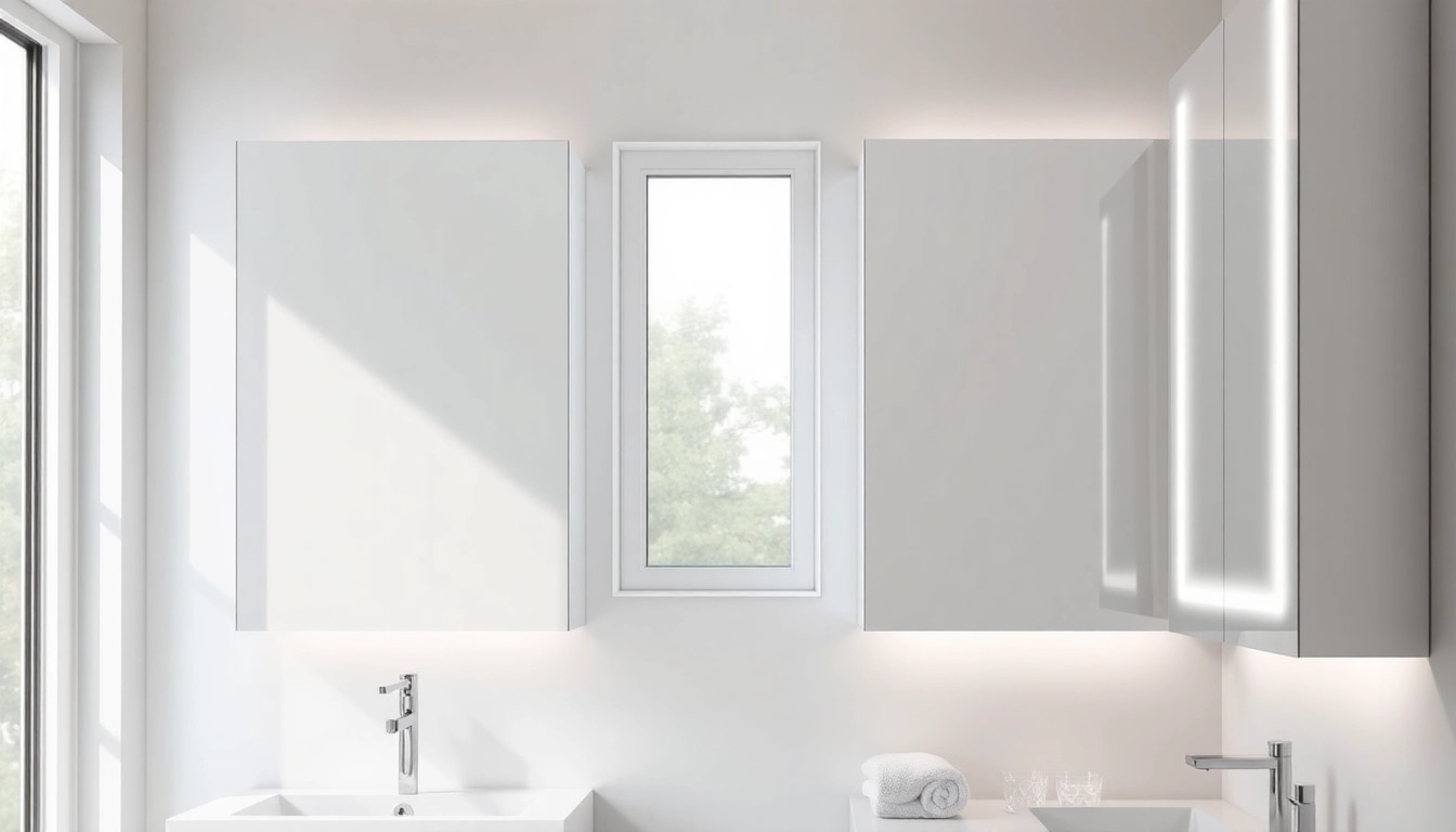 Discover illuminated bathroom cabinets showcasing modern design and elegant lighting features.