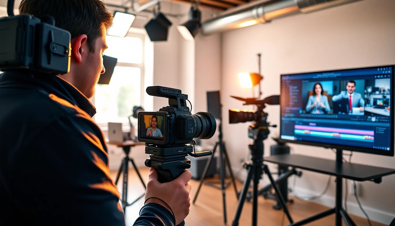 Creating dynamic training videos with a professional videographer in action.