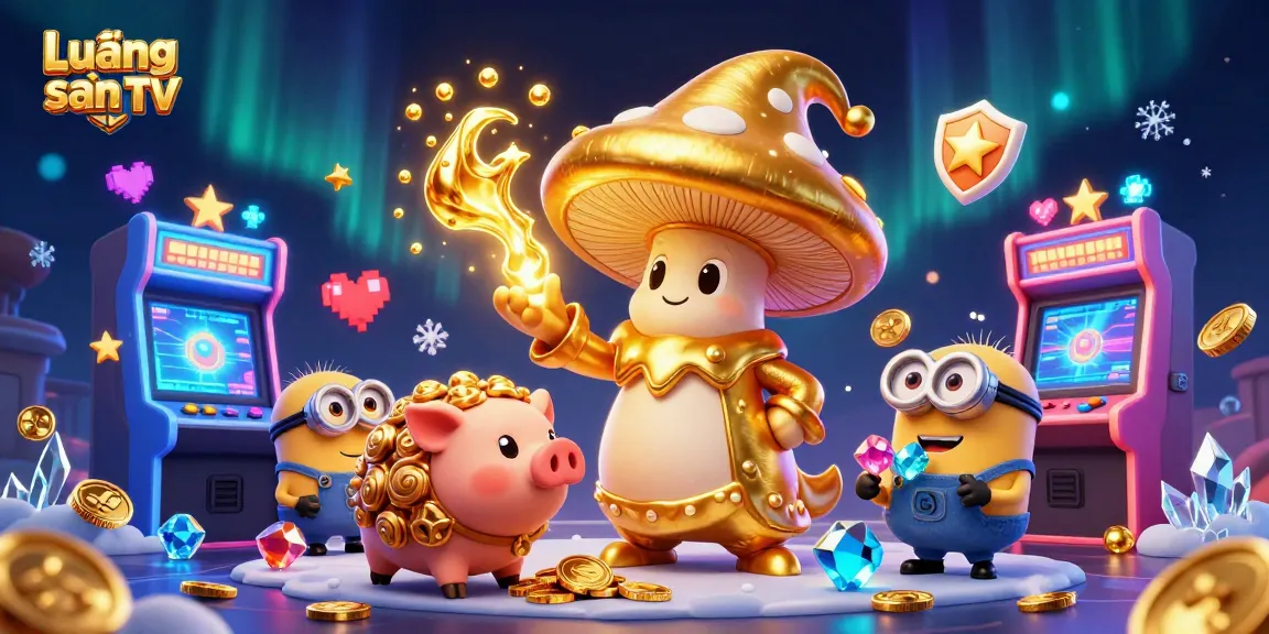 Lương sơn TV showcases an exciting gaming experience with magical characters turning treasures into gold amidst vibrant casino visuals.