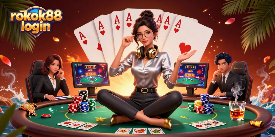 Experience the excitement of rokok88 login with a professional Asian gamer at a high-tech casino.