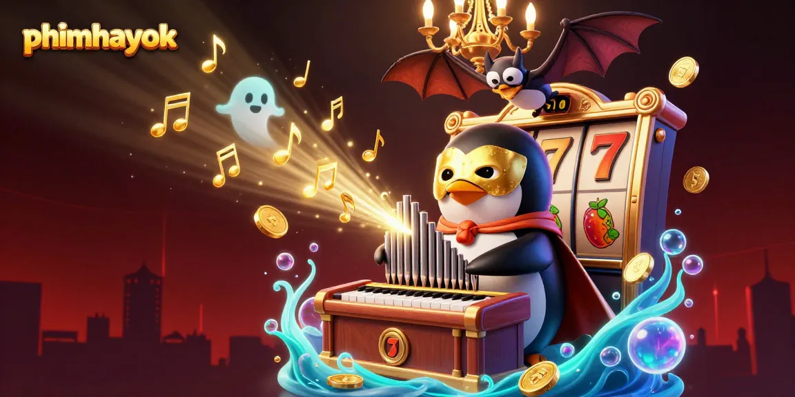 Engage in thrilling slot games with phimhayok, featuring golden coins and vibrant symbols.