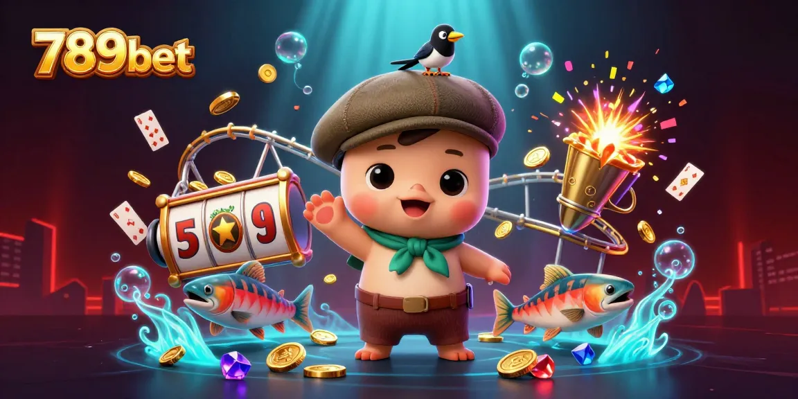 Engage with thrilling 789bet slot games, witnessing vibrant jackpots and playful characters amidst sparkling treasures.