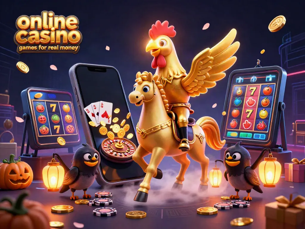 Experience online casino games for real money with thrilling characters and vibrant casino elements.