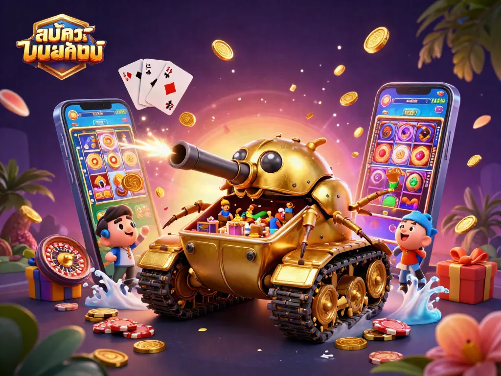 สมัครเว็บแทงบอลออนไลน์ ตู้เกมคาสิโนในรถถังทองคำ 3D สุดตระการตา