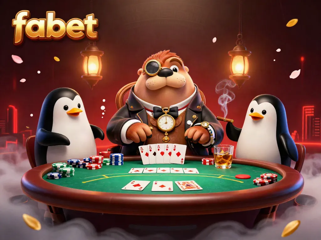 Experience the excitement of fabet poker with dynamic characters and vibrant casino elements in a 3D underwater scene.