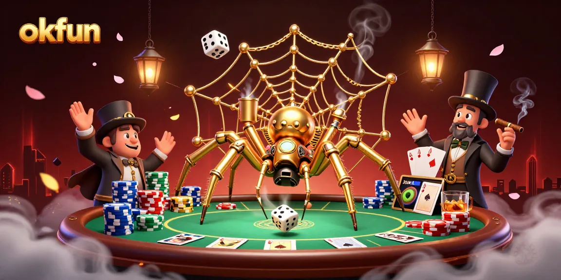 Engage in thrilling gameplay at okfun with a vibrant casino scene full of poker excitement and rich 3D elements.