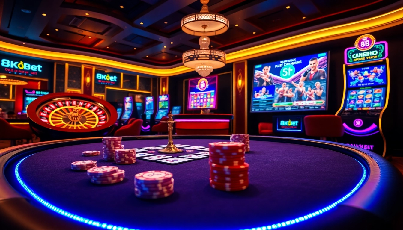 Experience thrilling poker action at 8kbet with immersive casino visuals and engaging gameplay.