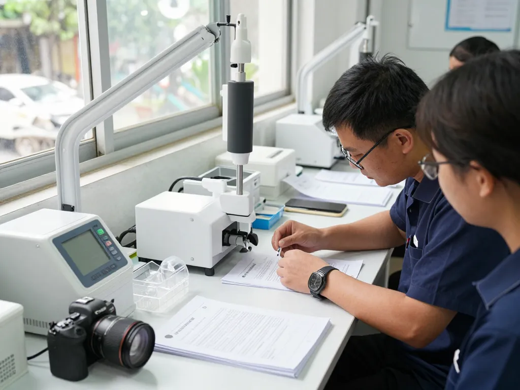 Bóc ép plastic hà nội service: technician using advanced technology to remove plastic from documents without damage.