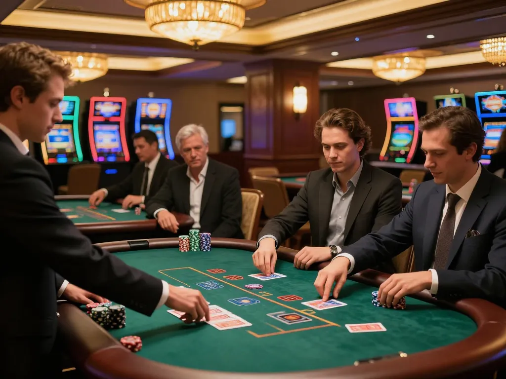 dh88 players engaged in blackjack action, showcasing a vibrant casino atmosphere