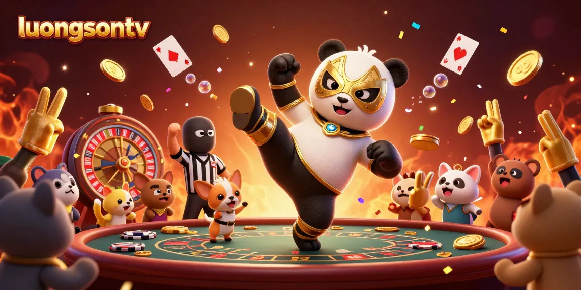 Experience thrilling moments with luongsontv as animated characters engage in a dynamic casino scene filled with excitement.