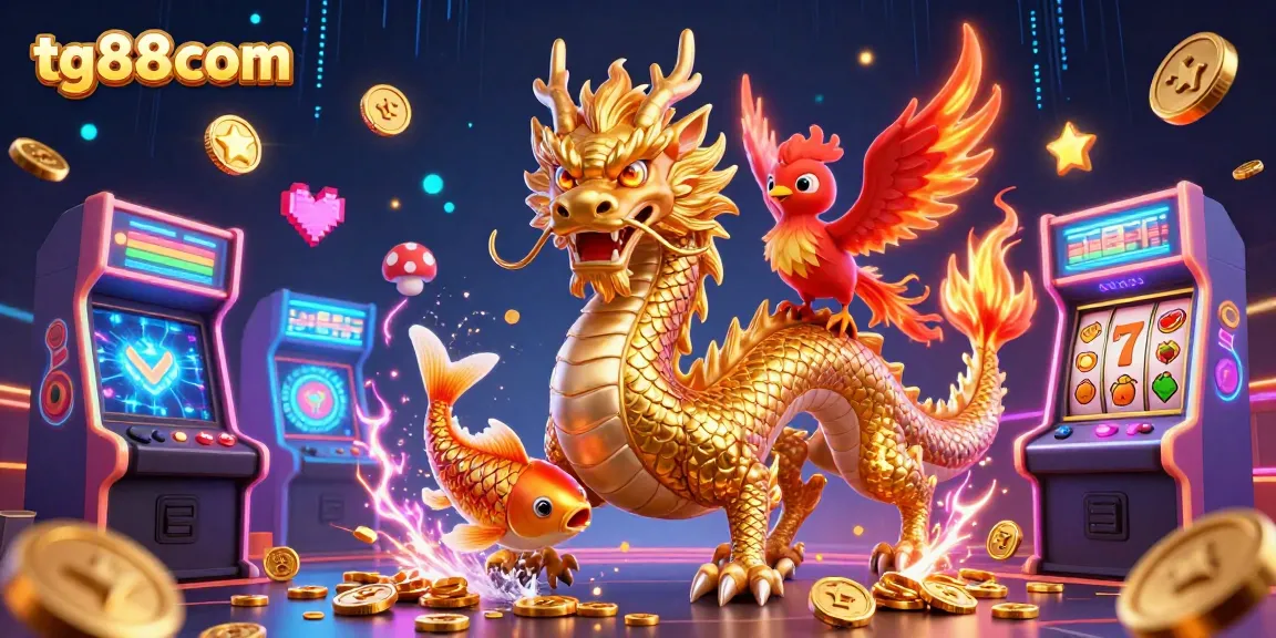 Experience thrilling gaming action with tg88com's dynamic casino scene featuring vibrant characters and elements.