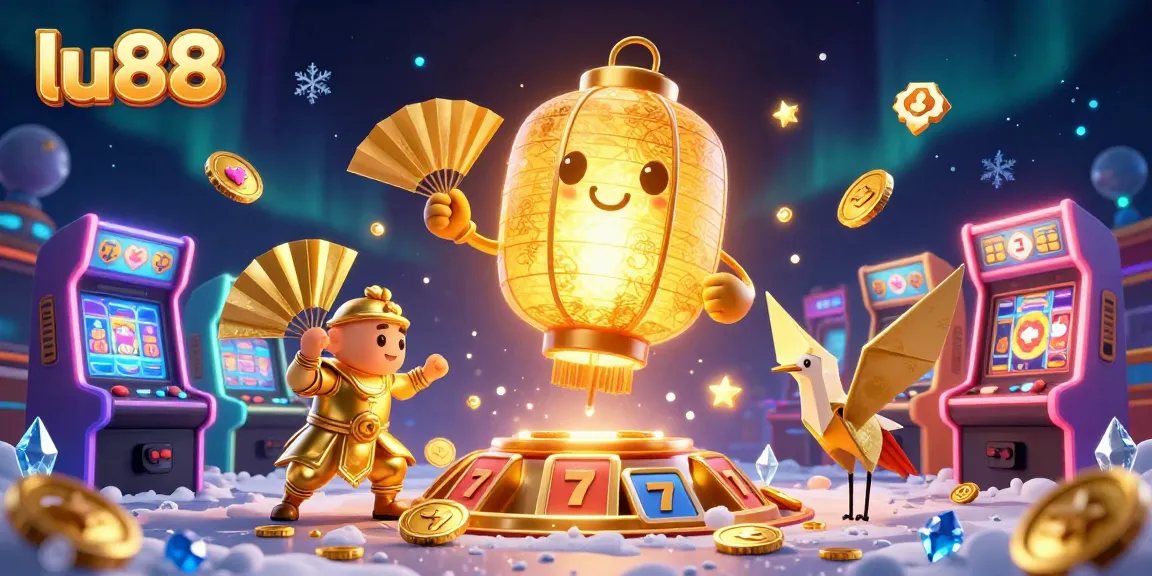 Experience thrilling gaming action with lu88's vibrant casino scene featuring golden lantern spirit and dynamic game elements.