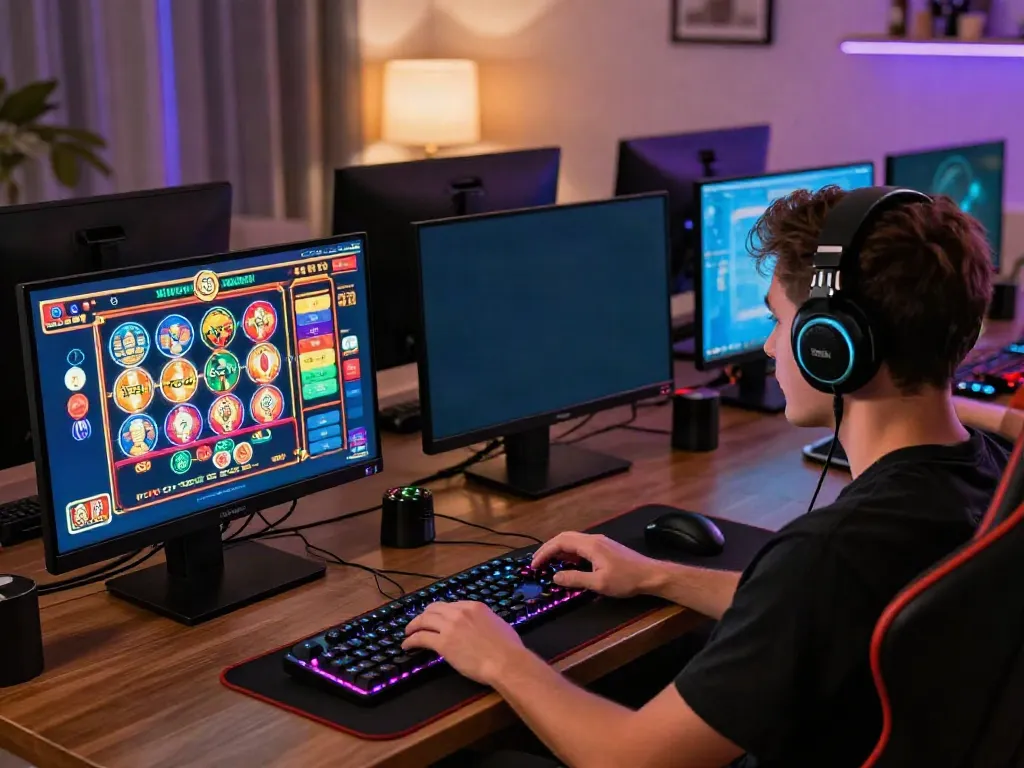 Engaging online gaming experience showcasing a player at the casino with vibrant graphics at https://playsv88.net/.