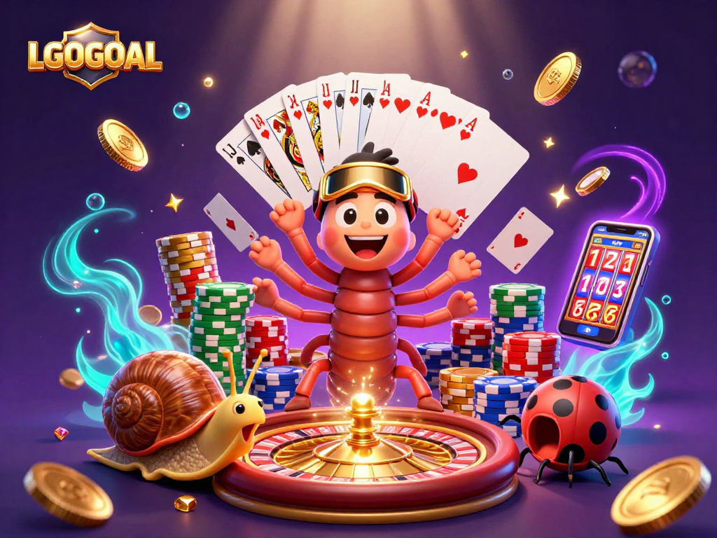 Experience the excitement of LGOGOAL's animated casino scene with vibrant characters and dynamic gameplay elements.