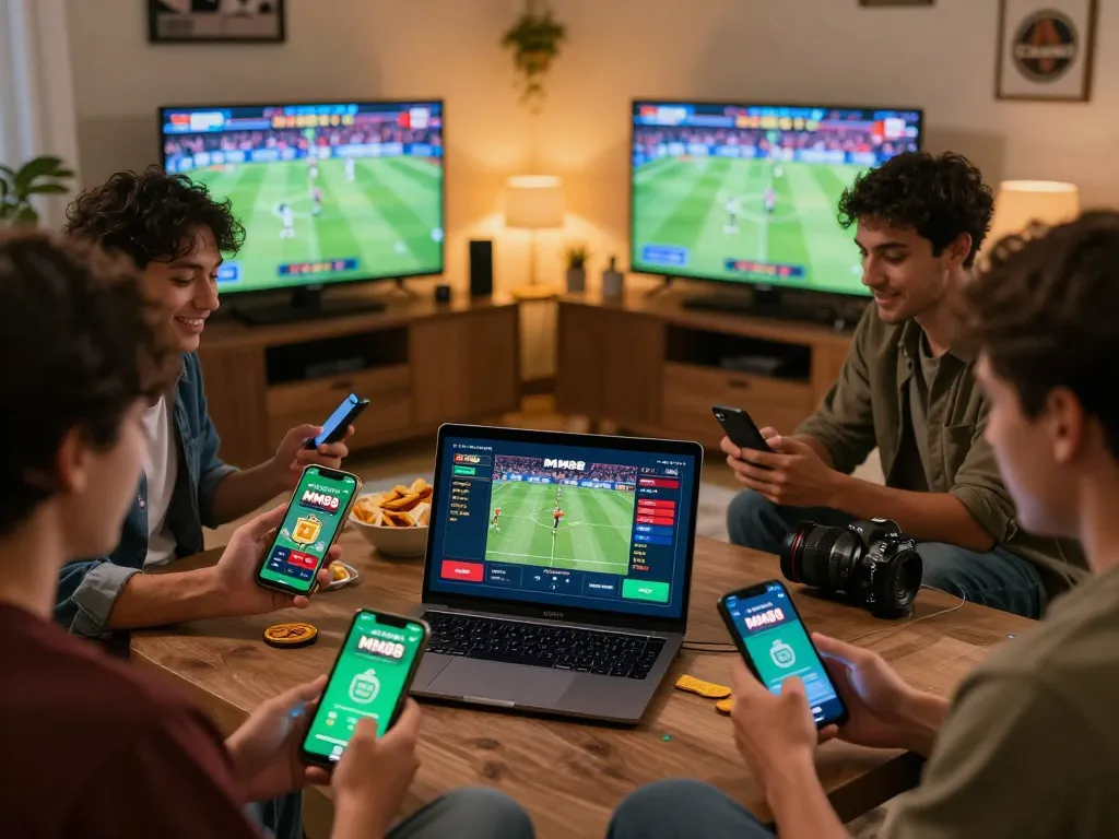 Exciting live betting session with friends on MM88 platform, showcasing dynamic online gambling experience.