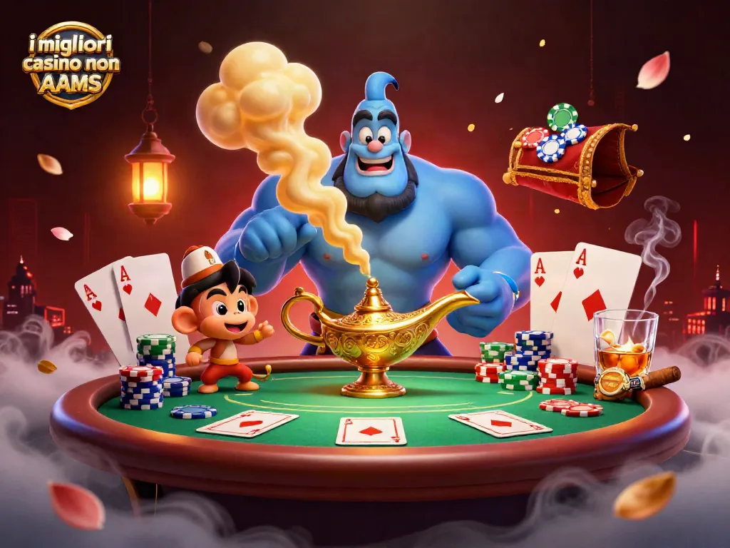 Scopri i migliori casino non AAMS con la lampada magica e un genio che sprigiona fortuna mentre giochi a poker.