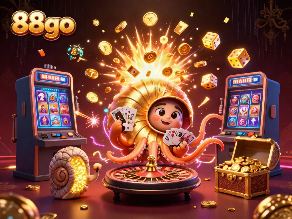 Experience the excitement of 88go with a vibrant casino scene featuring dynamic characters and gaming elements