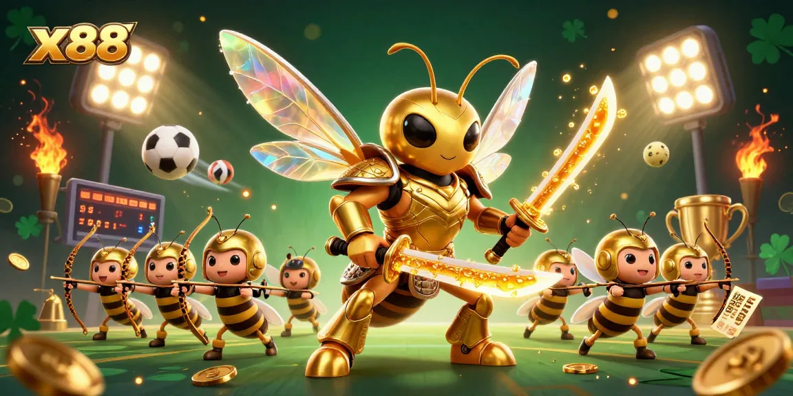 x88 delivers vibrant winning experiences in a dynamic sports betting scene with action-packed characters and elements.