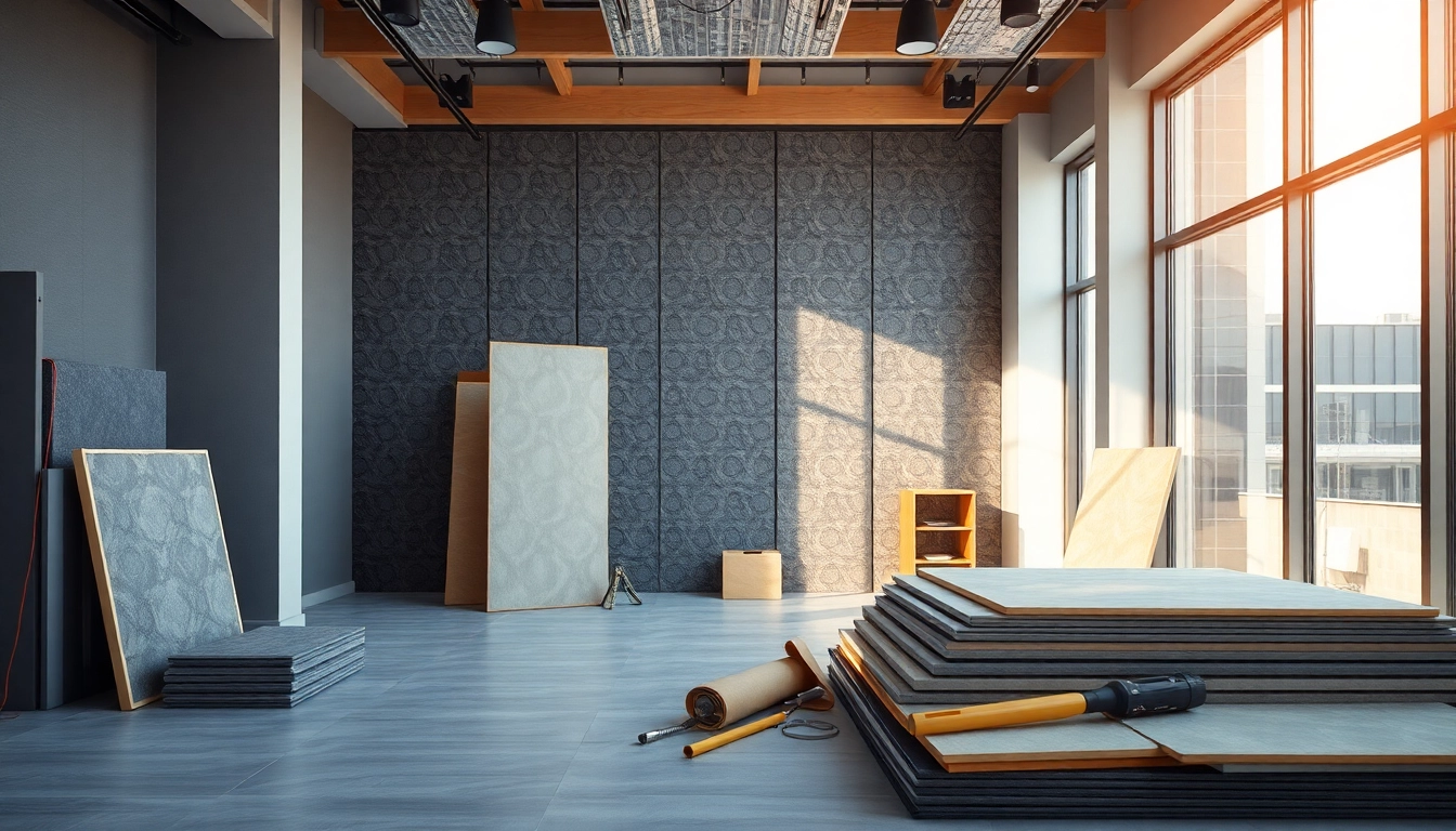 Mass loaded vinyl installation showcasing texture and soundproofing effectiveness.