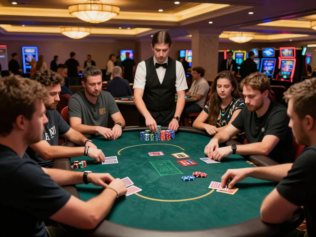Players strategizing in a competitive poker tournament at 88betcom casino