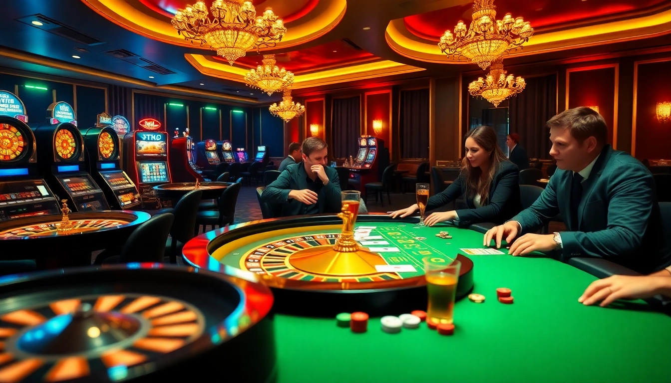 Haywin casino excitement captures players winning at vibrant roulette tables and slot machines.