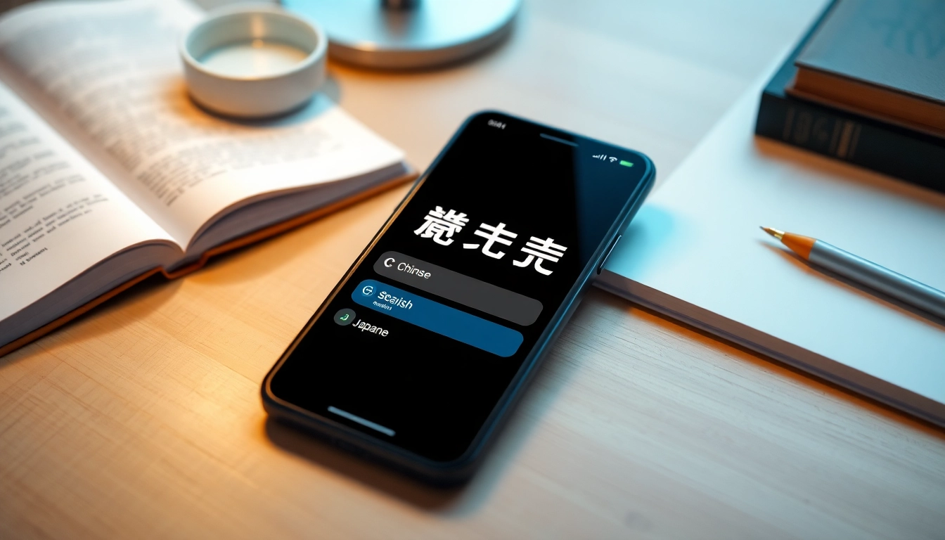 有道翻译 application interface showcasing vibrant language options and study materials in a modern setting.