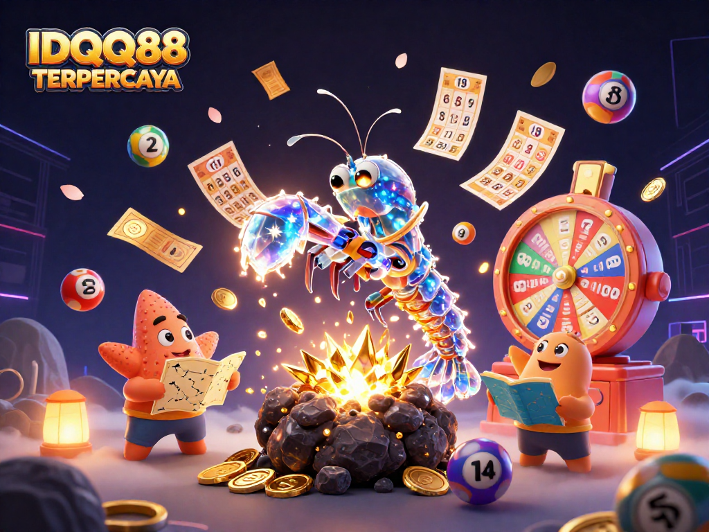 IDQQ88 TERPERCAYA showcases a vibrant 3D illustration of a galactic samurai engaging in explosive lottery action.