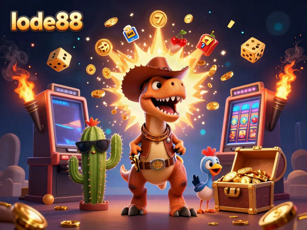 Experience dynamic jackpots with lode88, featuring vibrant characters and exciting casino elements.