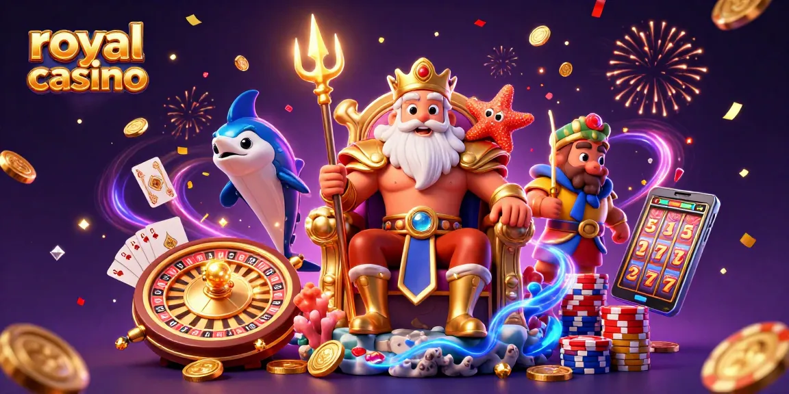 Experience the excitement at royal casino with Neptune and vibrant casino elements.