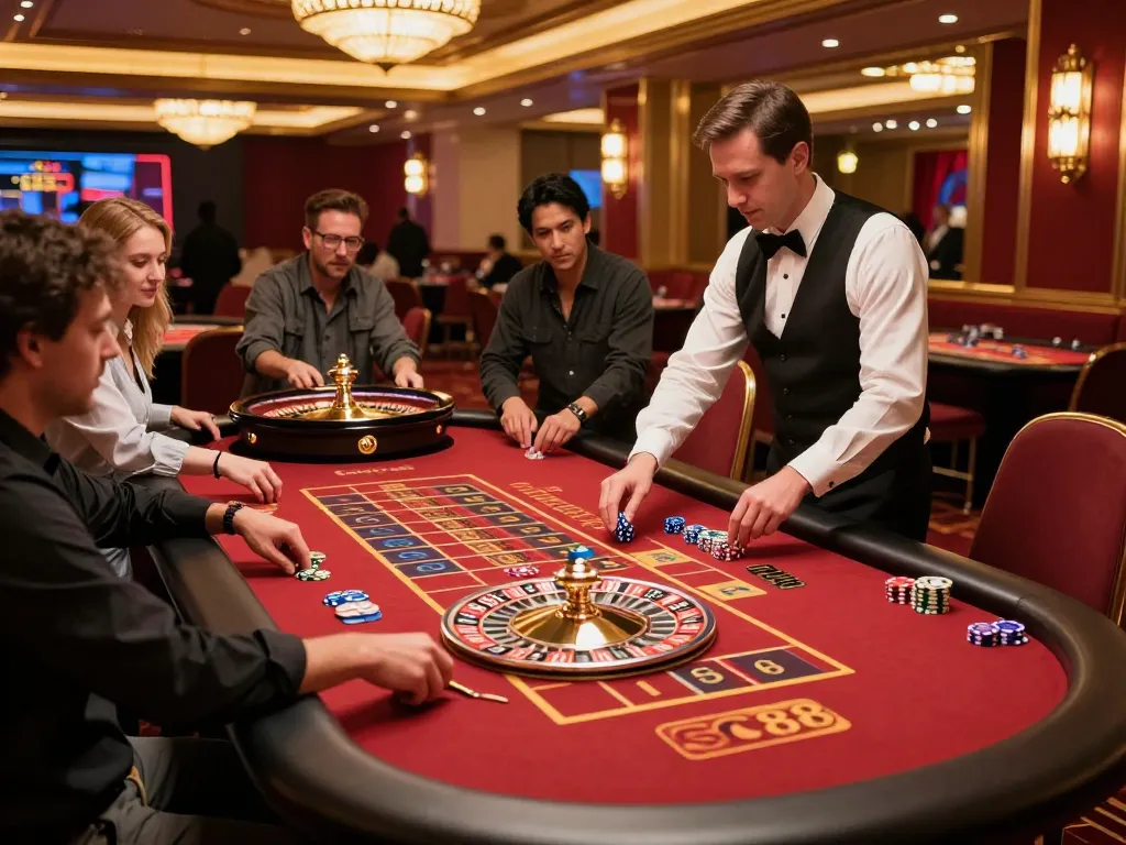 Players experiencing adrenaline-pumping Red Door Roulette at SC88 live casino.