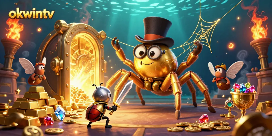 Watch the thrilling battle at OKWINTV where the golden tarantula and beetle knight encounter riches and adventure.