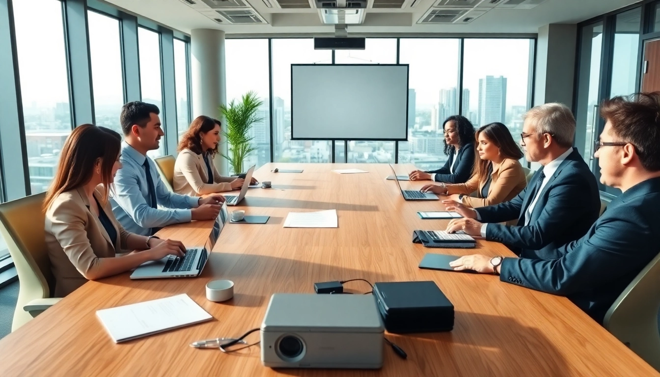 Discussing Federal and State contracts in a modern meeting room with diverse professionals.