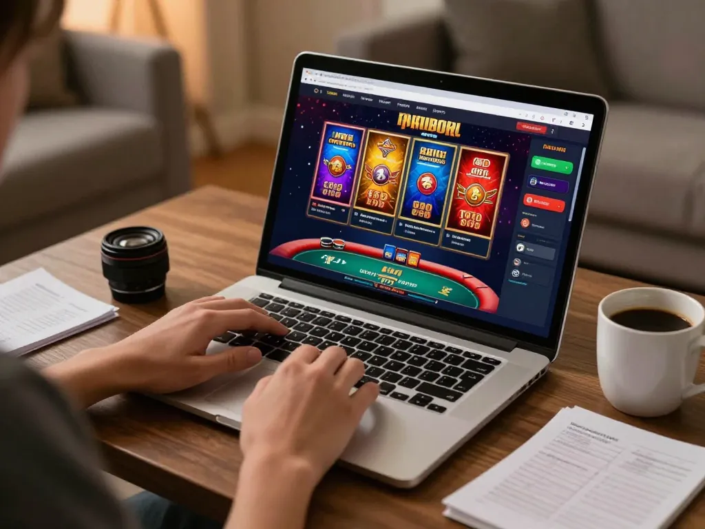 Engaging online casino gaming experience with tx88 interface on laptop, showcasing strategic gameplay.