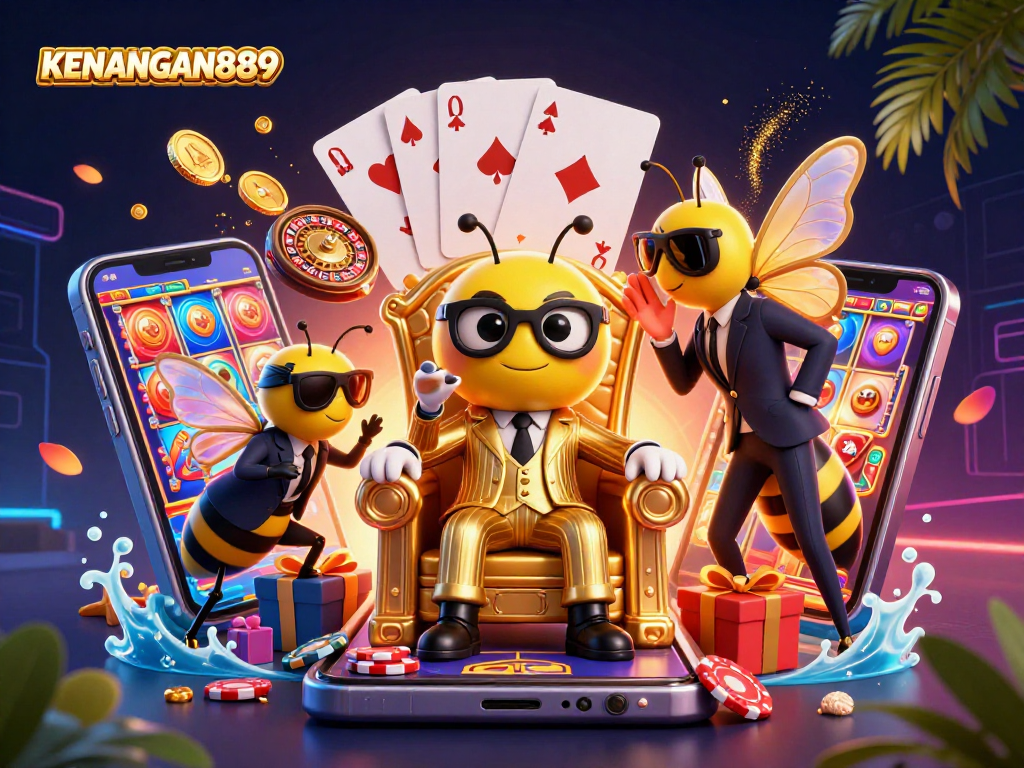 Experience thrilling gameplay with KENANGAN889 showcased by 3D cartoon characters amidst captivating casino elements.