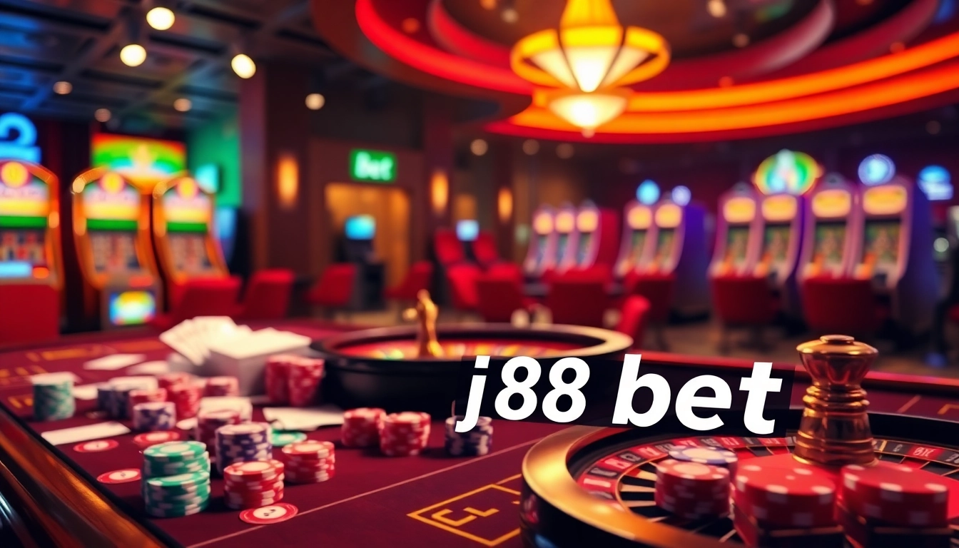 Experience the thrill of gambling with j88 bet at a vibrant casino table full of excitement.