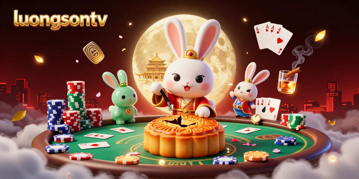 Experience top-tier gambling action with luongsontv featuring poker chips and vibrant characters.