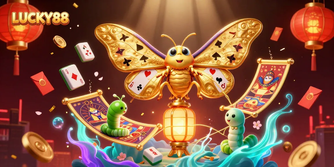 Experience LUCKY88's vibrant casino essence through a rich 3D digital illustration.