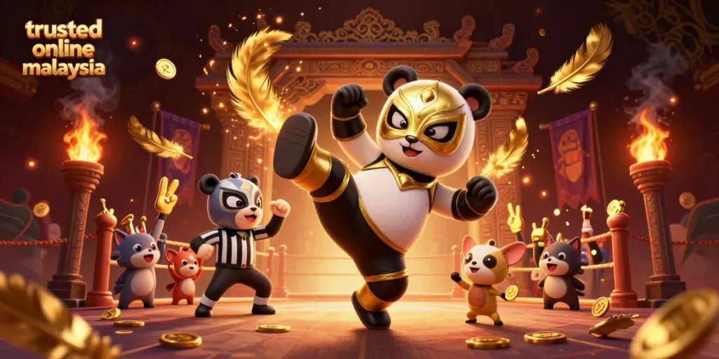 trusted online casino malaysia players enjoy thrilling 3D action with panda and chihuahua in a dynamic scene.
