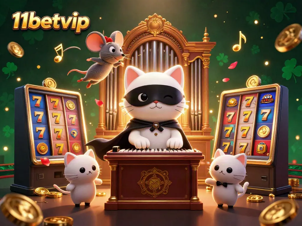 Experience thrilling slots action with 11betvip's vibrant 3D casino scene filled with excitement.