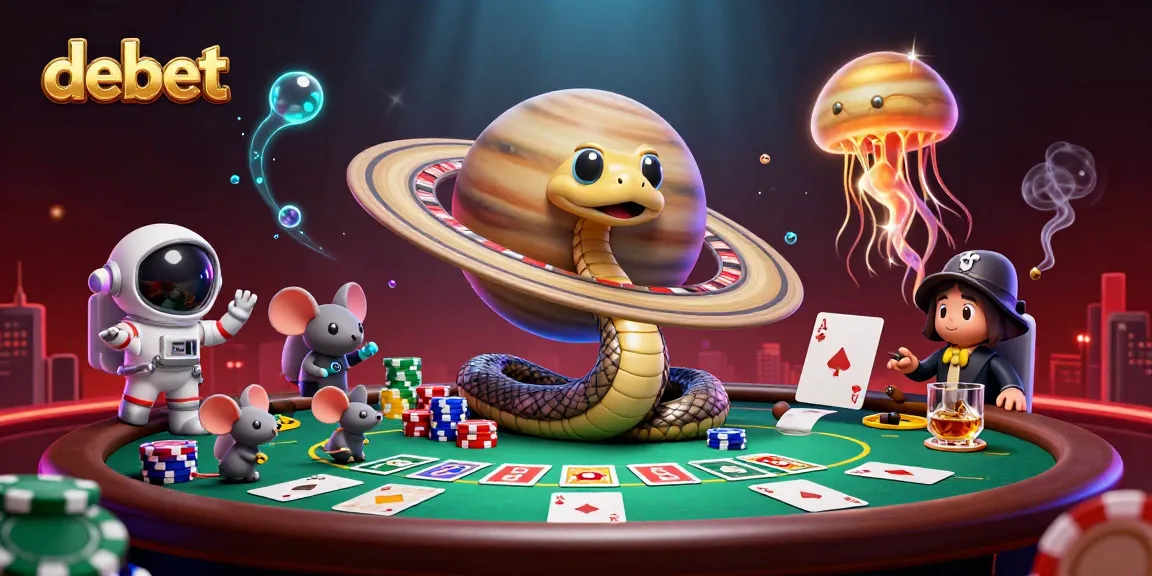 Experience debet gaming fun as tiny astronaut mice place bets on a cosmic roulette wheel.
