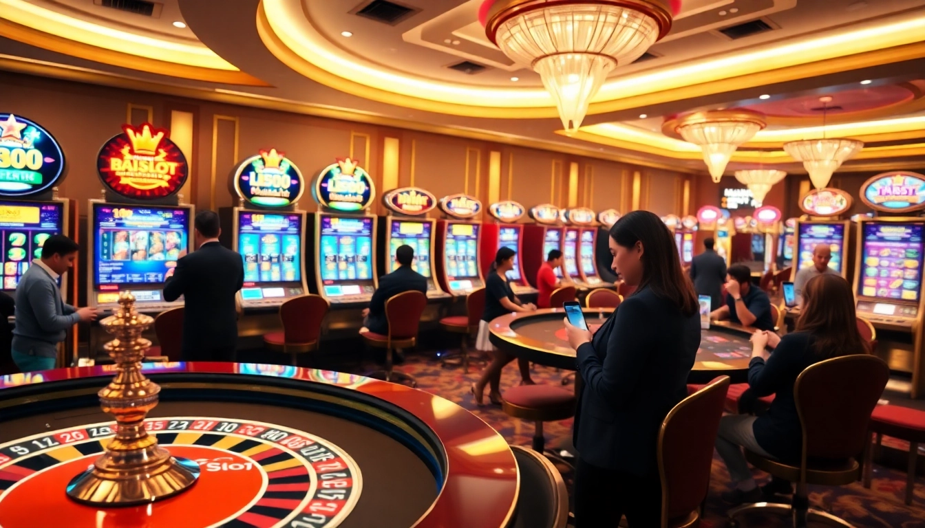 Experience the excitement of idnslot with vibrant slot machines and engaging gameplay in a luxurious casino setting.