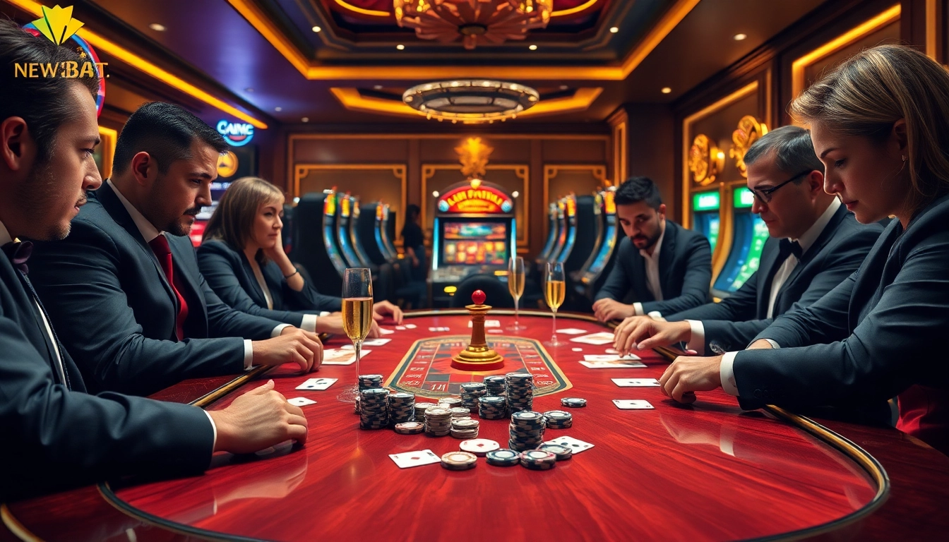 Experience thrilling poker action with elegant players at https://new88.pet/ in a luxurious casino setting.