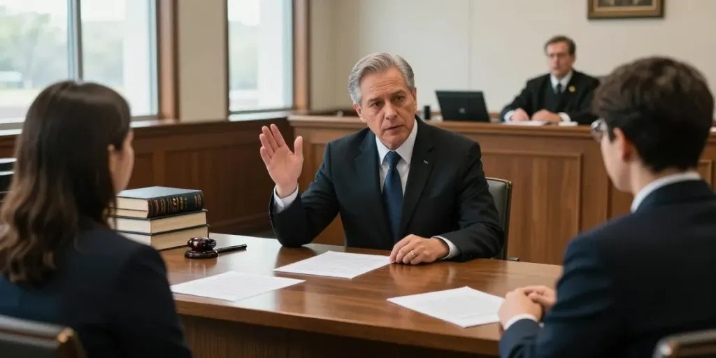 Marietta DUI attorney defending a client in a courtroom setting.